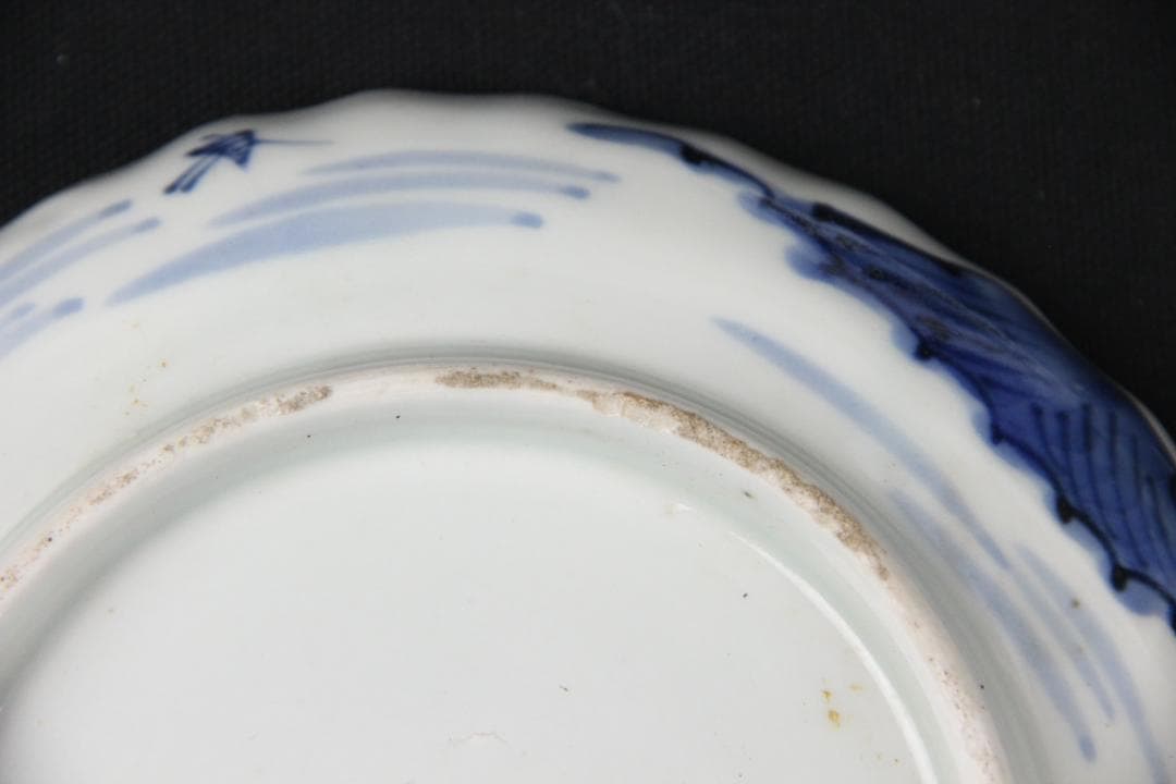 古伊万里 染付 山水図 五枚組 小皿 菓子皿 風景絵 江戸～明治