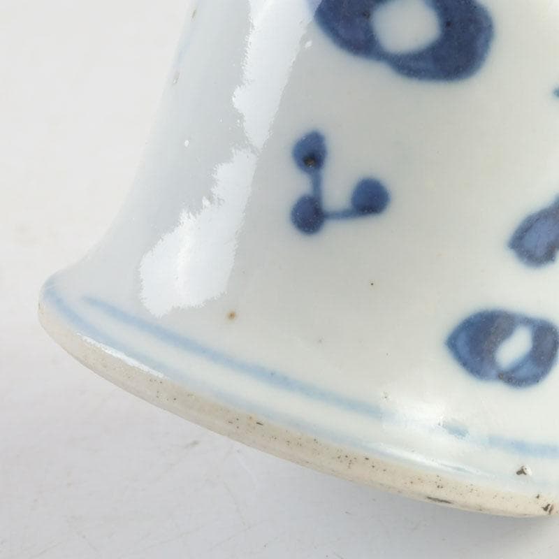 茶道具 伊万里焼 古染付 花草文 茶入 時代箱付 V 9309