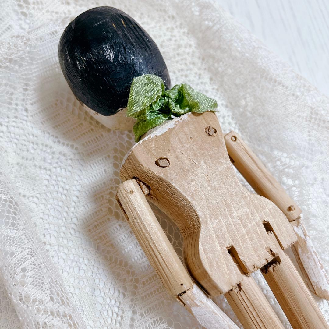 希少】ペグドール 優しい表情 アンティーク ウッデンドール 木製人形