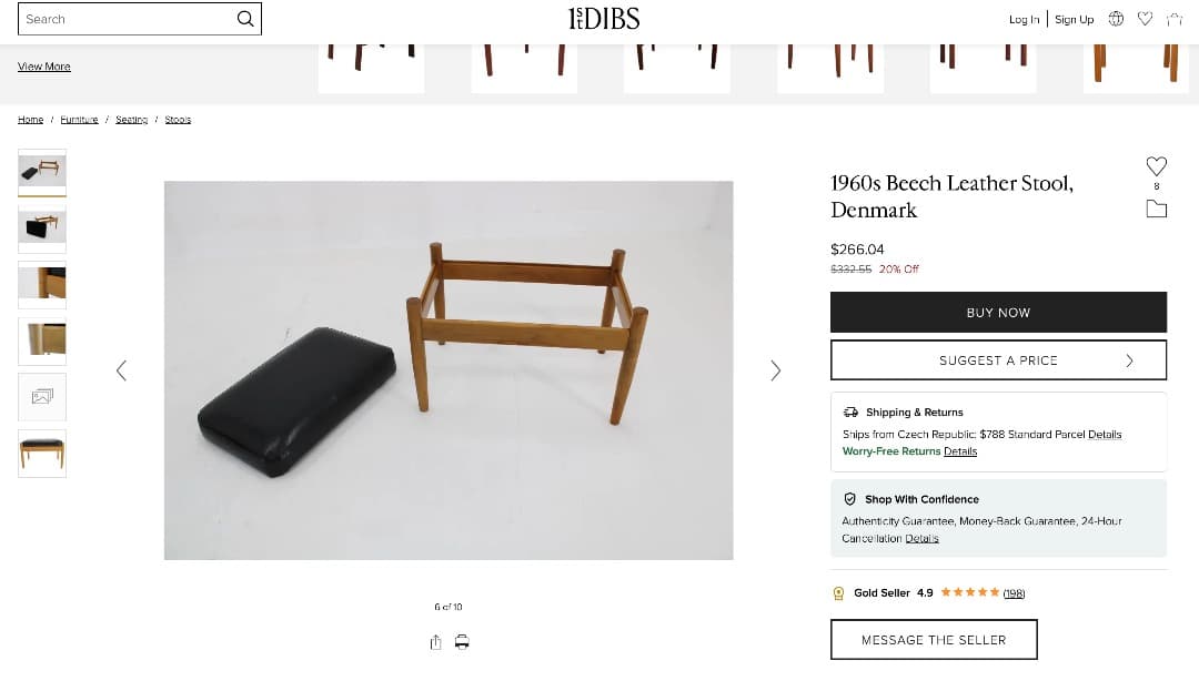 【デンマーク製】1960s 北欧 ビンテージ オットマン スツール ビーチ材