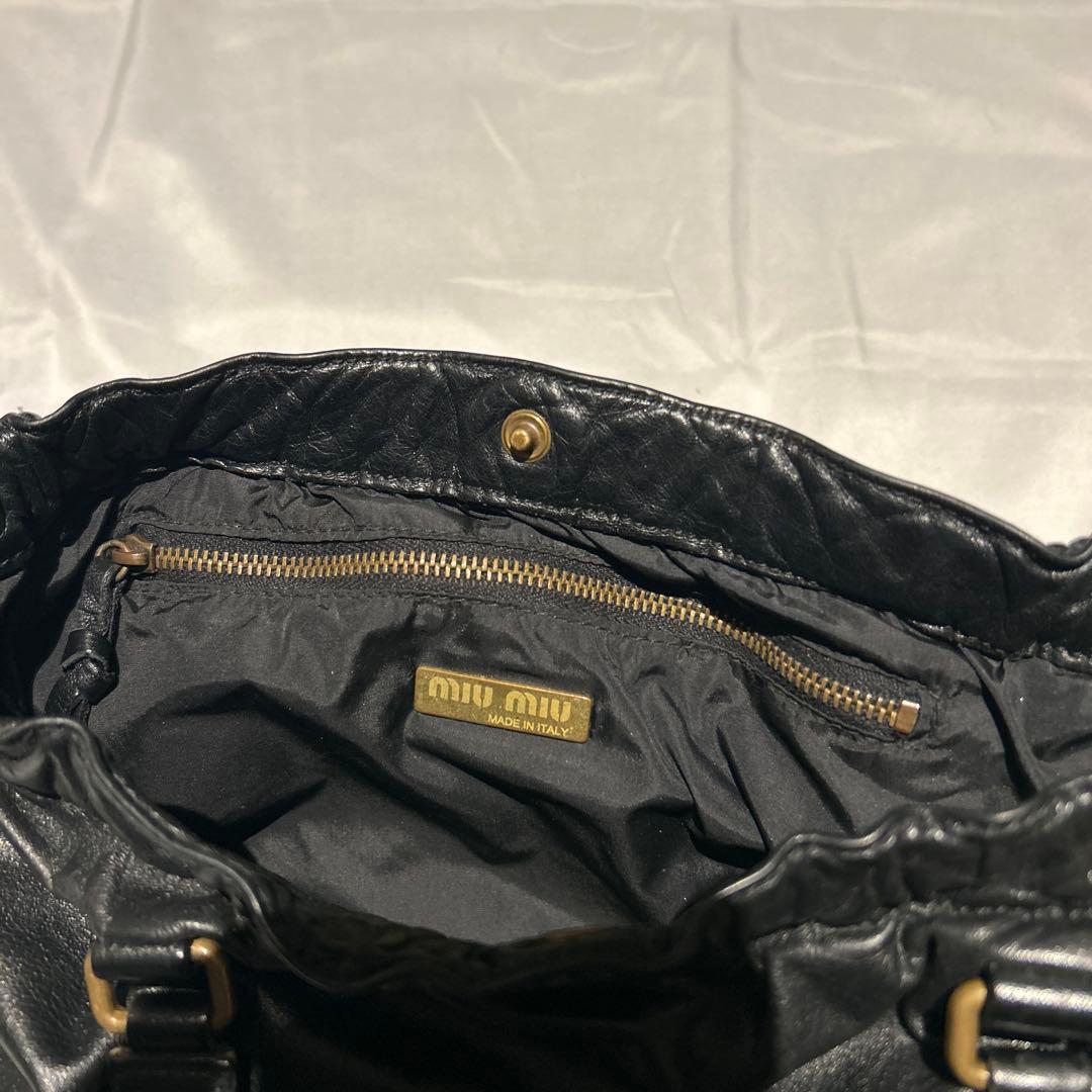 バッグ 00s archive miumiu leather hand bag