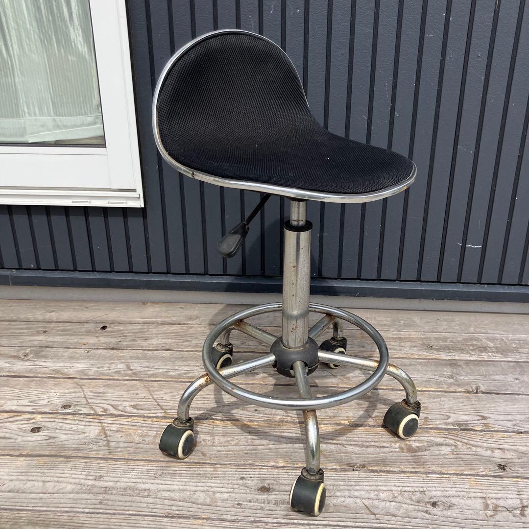インダストリアル 工業系 回転式スツール ワークチェア キャスター付き