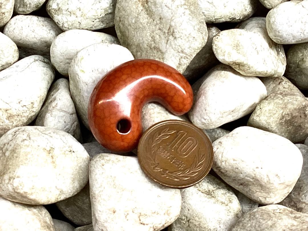 レア‼️30年前の台湾*上肯製【龍紋天珠勾玉】 本物ジャスパー鑑定機関