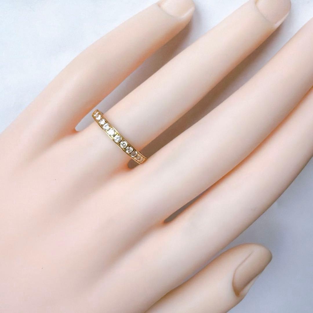 【E7265】 K18 天然ダイヤモンド 0.30ct ハーフエタニティ 13号