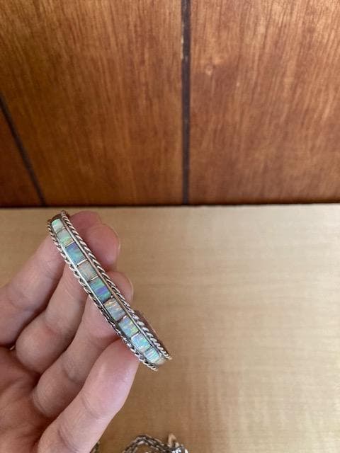 インディアンジュエリー シルバー リング バングル ネックレス インレイ