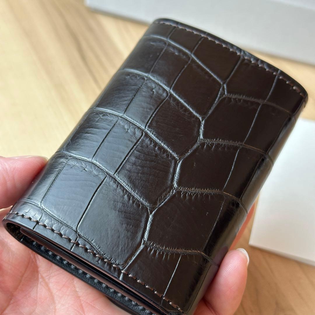 ワイルドスワンズ ポント クロコ ブラック【極美品】　小銭入れカバー付き