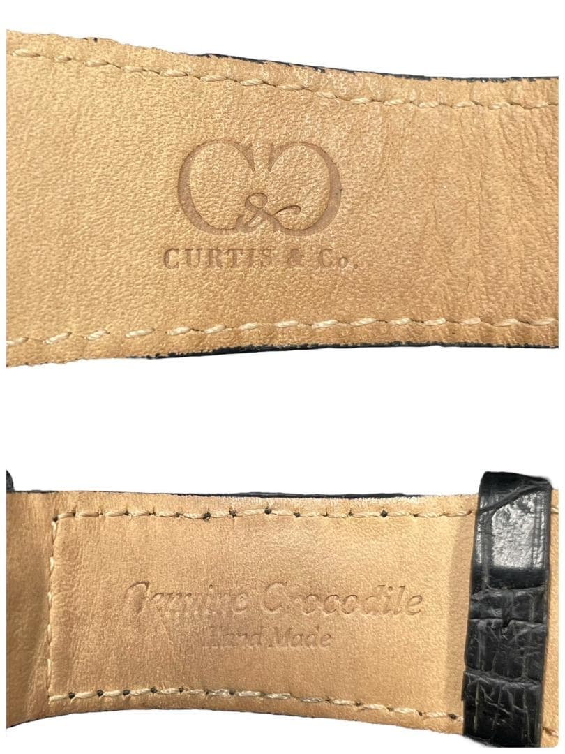 【新品電池】カーティス 腕時計 クォーツ ビッグタイムワールド クロコダイル