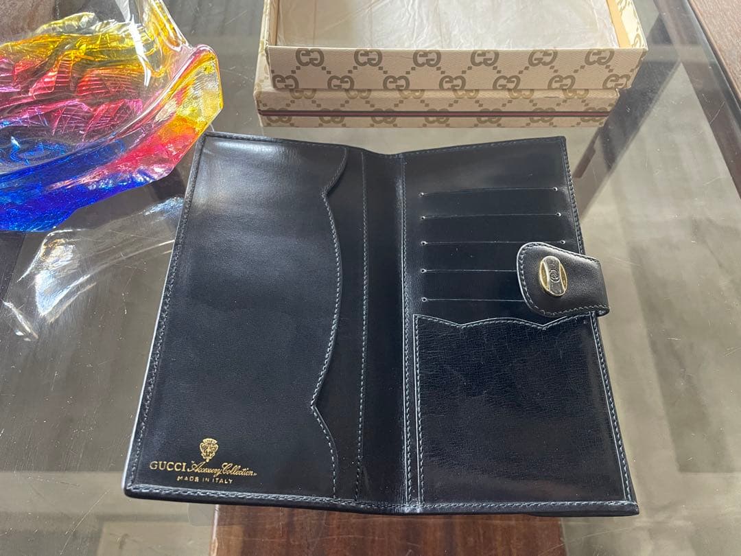 1980s oldgucci オールドグッチ　ブラック　長財布