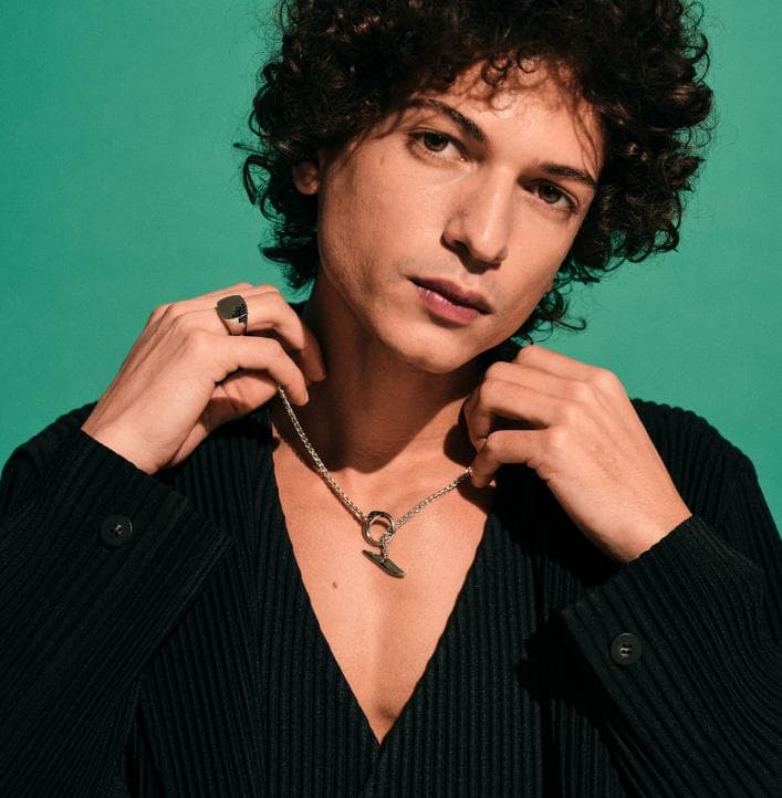 アクセサリー TOM WOOD Cushion Black Molecule Ring 54