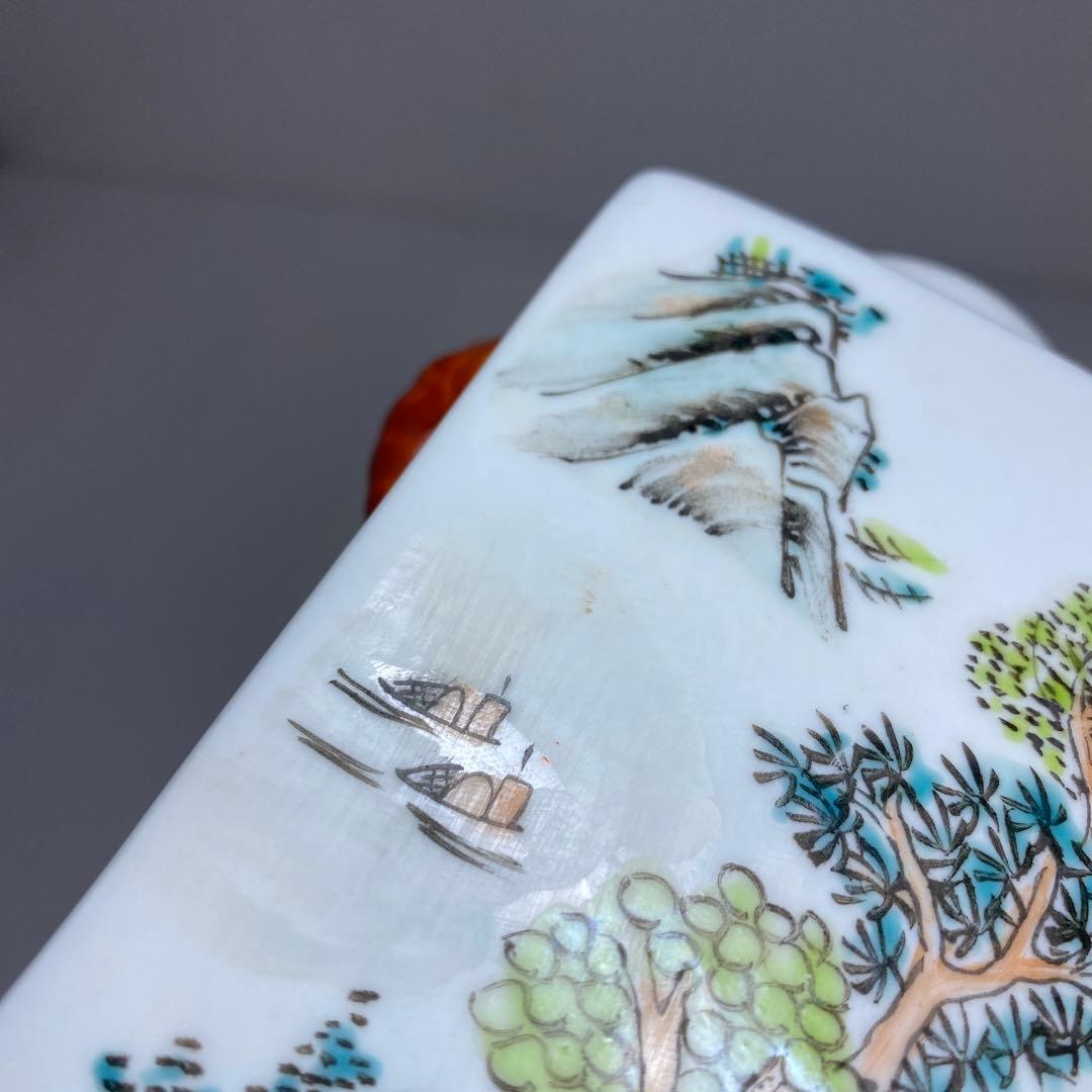 中国美術 同治年製 粉彩花入一対 高さ13㎝ 東Y7-0331③