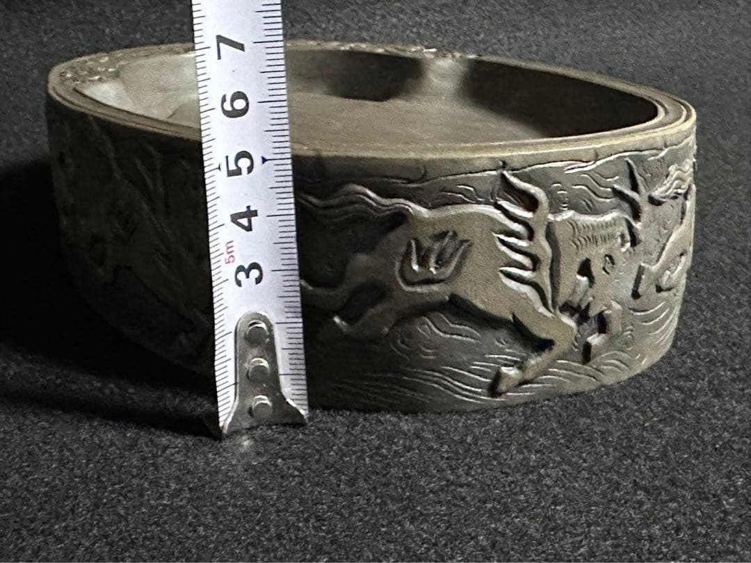 中国美術 澄泥楕円大硯 雲竜群馬彫 2.15kg 時代書道具