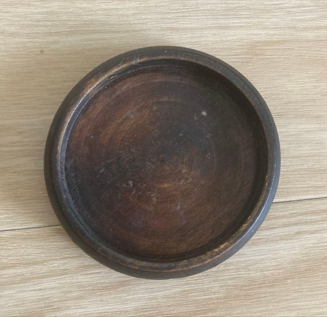 稀少】アイヌ工芸 アイヌ紋様 手つき盆 シントコ小物入 脚付