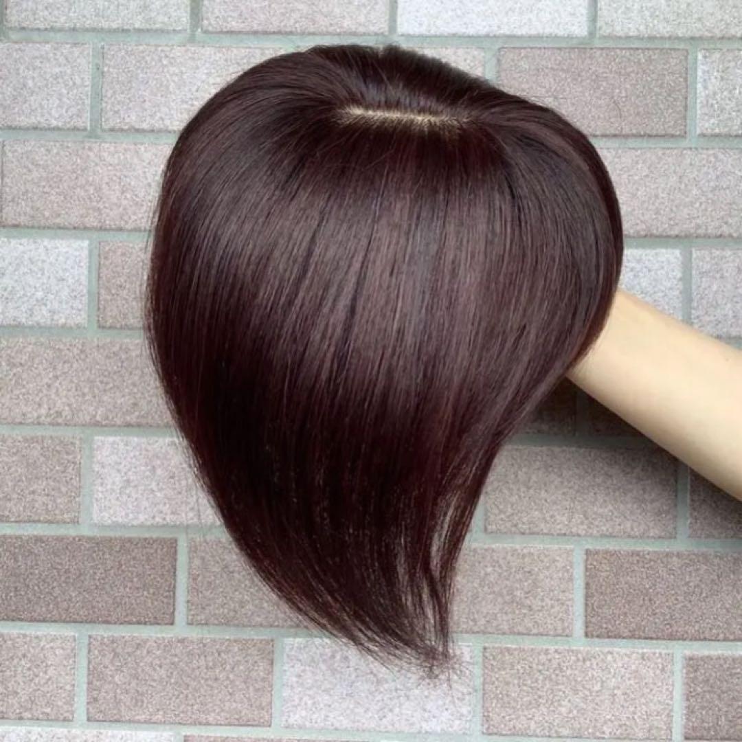 常連客 人毛100% 総手植 医療 部分ウィッグ ヘアピースブラックショート前髪