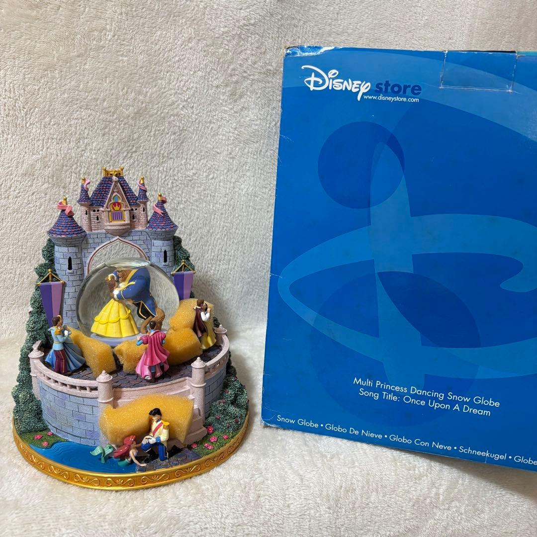 【ほぼ新品】ディズニー スノードーム オルゴール 美女と野獣 プリンセス US ディズニー限定」 美女と野獣 “プリンセス・ベル”オルゴール スノー