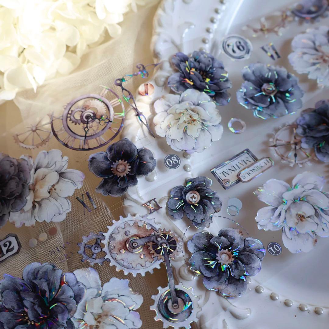 壹洱原创《烟墨白》海外マスキングテープ　マステ 【2375】