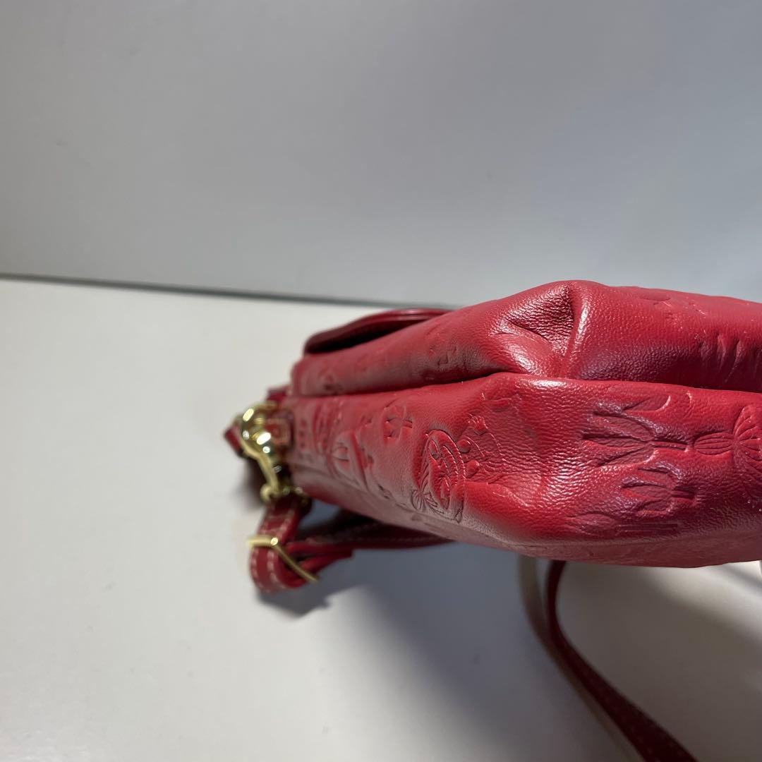 [未使用級] リトルミィ ラム革 スマホポシェット スマホショルダーバッグ