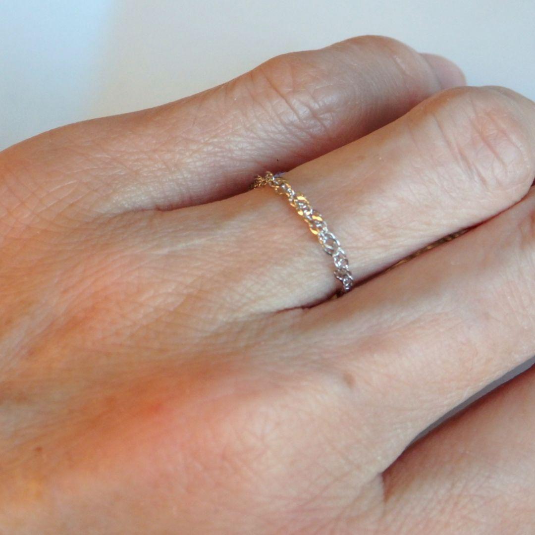 ☪︎る　プラチナリング　チェーンリング　スクリューチェーン　1.8㎜幅