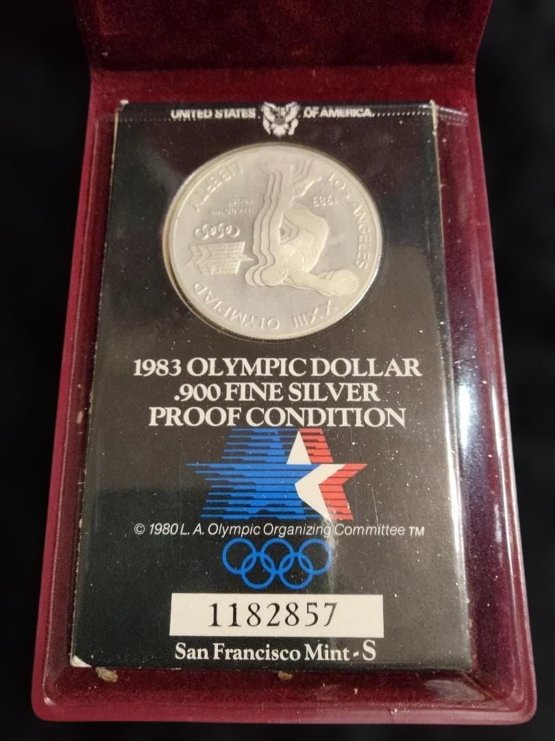 オリンピック】1983年ロサンゼルスオリンピック記念銀貨 - メルカリ