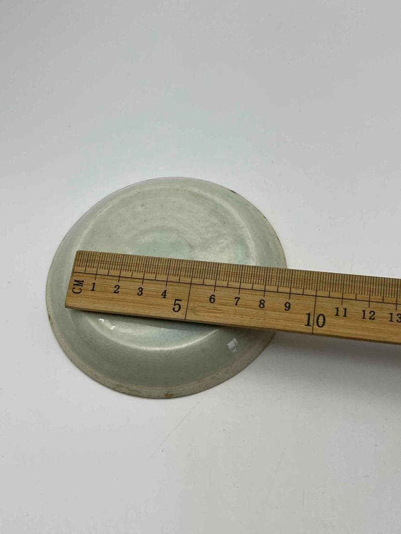 北宋時代 湖田窯 青磁刻花鳳尾花文房洗 覆燒 覆輪