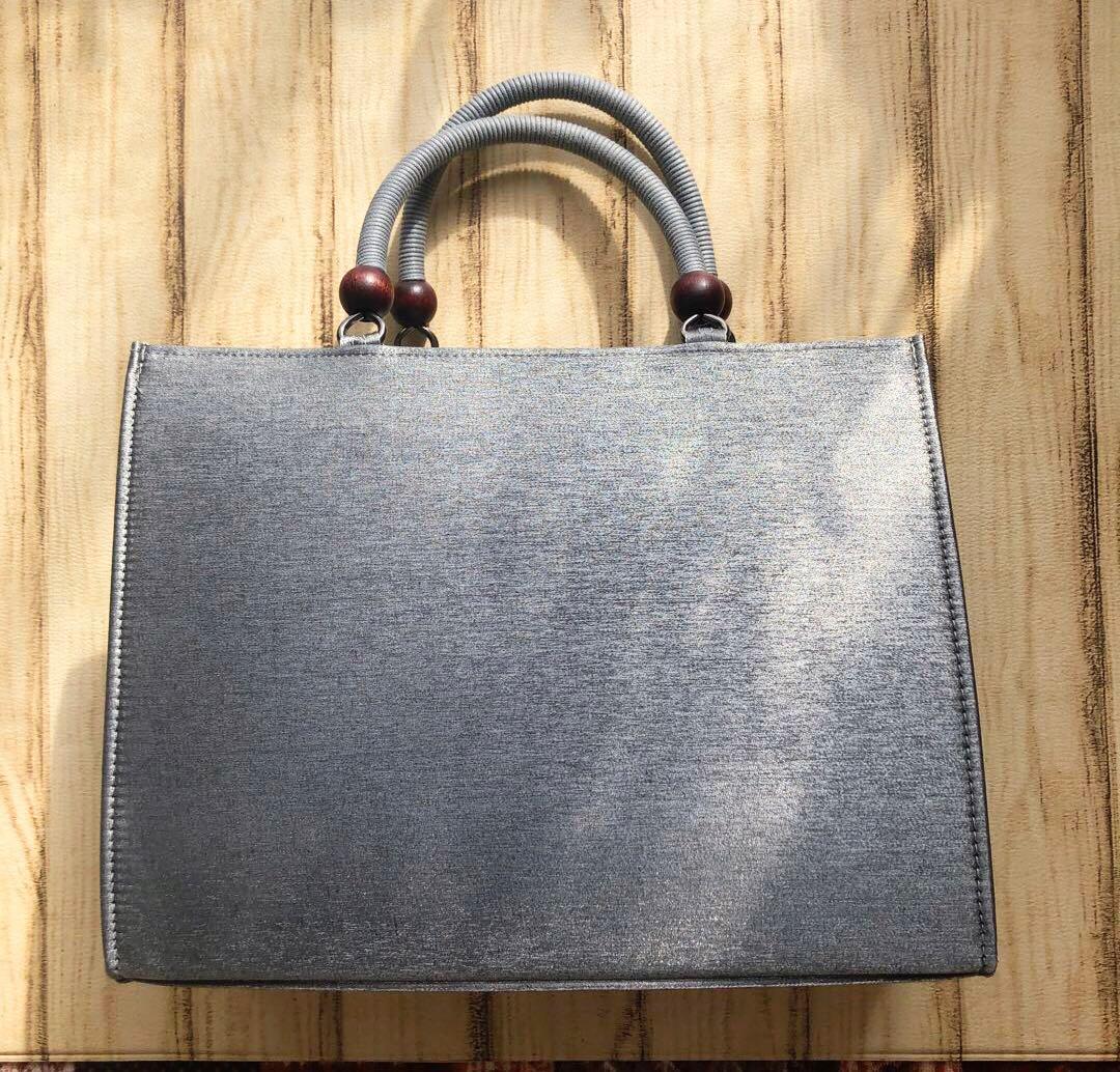 【モダンシック和装用バッグ ‼️】花柄 チェック グレー系