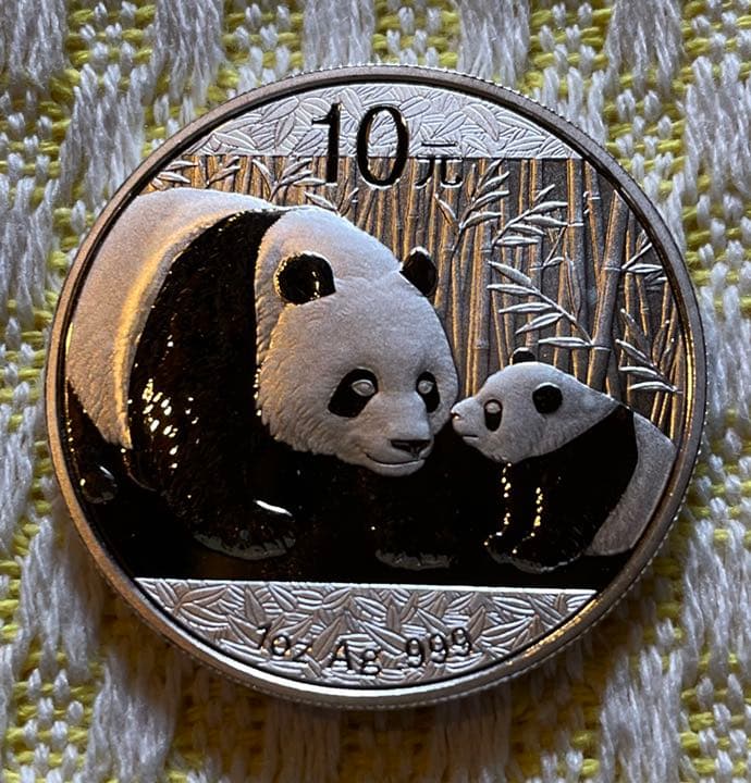 2011年 純銀 パンダ銀貨 1オンス中国 10元 シルバーコイン - メルカリ