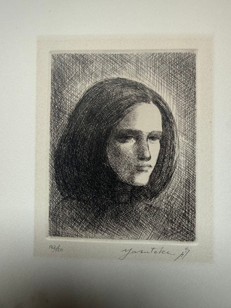 舟越保武『Femme』銅版画 ed.143/150. 鉛筆サイン シートのみ