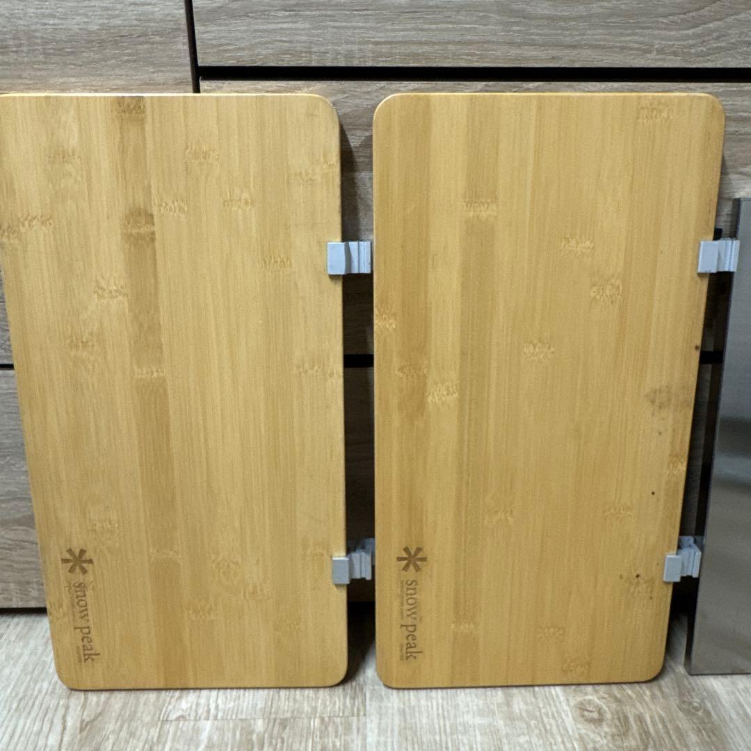 スノーピーク スライドトップハーフ竹 2枚 ステンレストレー 1枚