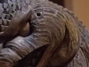 ゴジラ　木彫り　彫刻　アンティーク