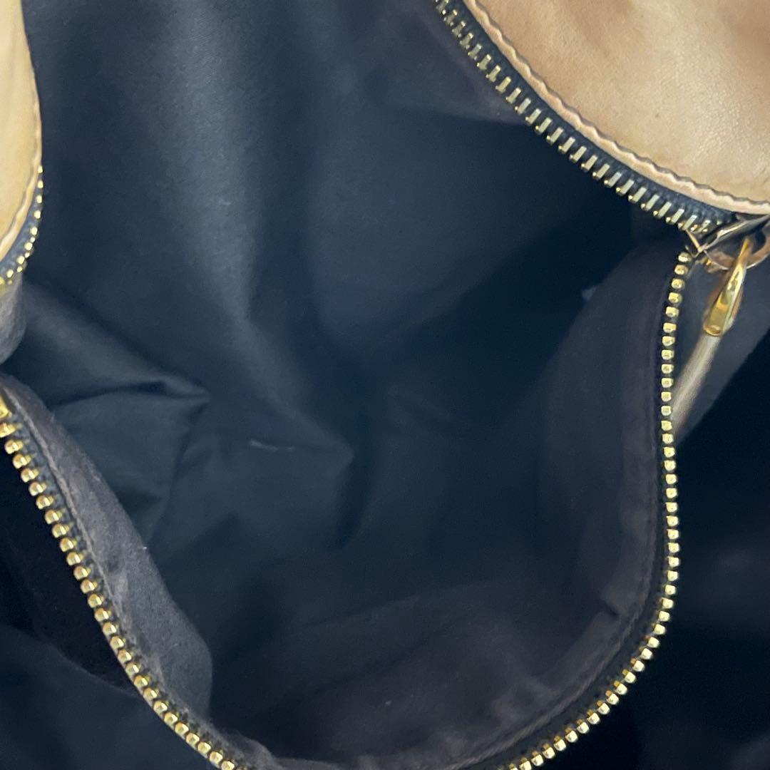 ミュウミュウ miu miu レザー ブラウン ゴールドロゴ ショルダーバッグ