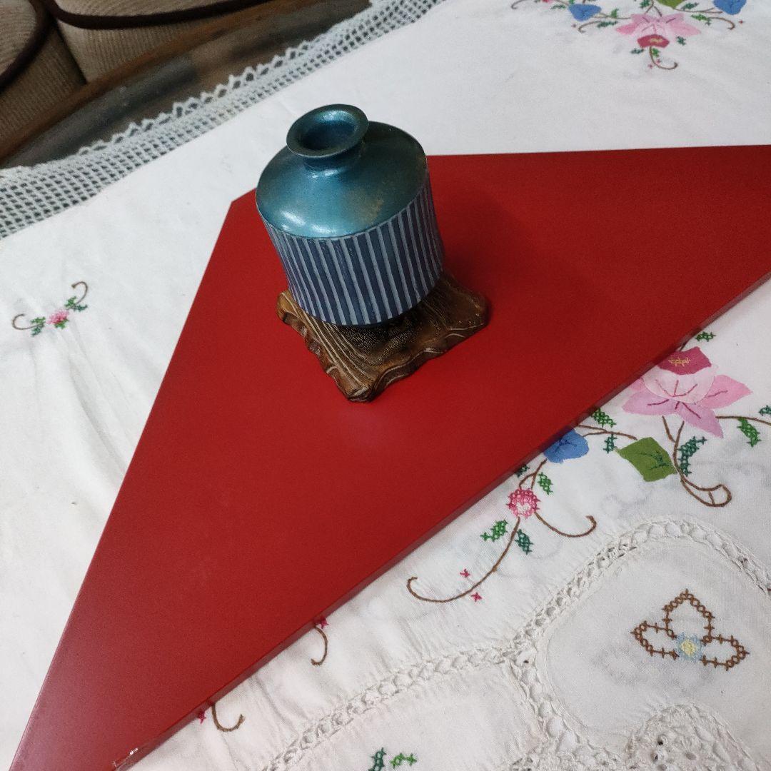 赤い3段コーナーシェルフ飾り棚使い道色々です高さ121cm折りたたみ収納