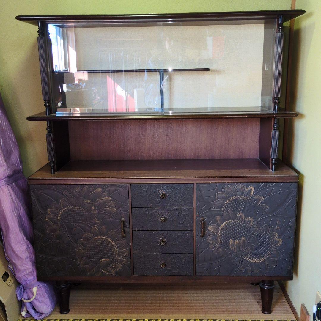 ☆アンティーク茶箪笥☆鎌倉彫り 違い棚 飾り棚 - メルカリ