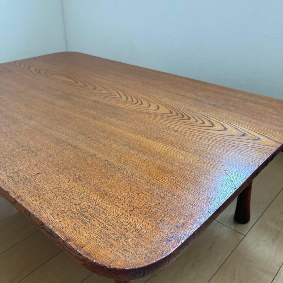 アンティーク】一枚板 木製座卓 長方形 ブラウン シンプルデザイン