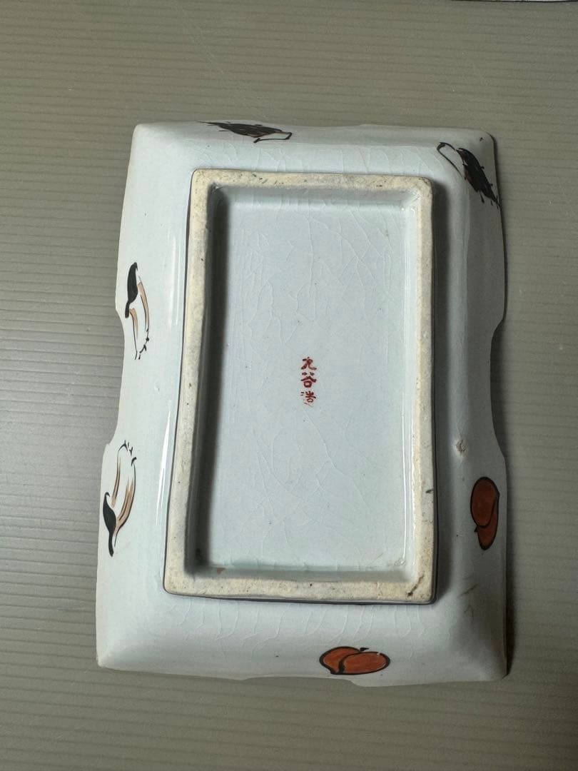 2374 九谷焼 角皿 5客 時代物