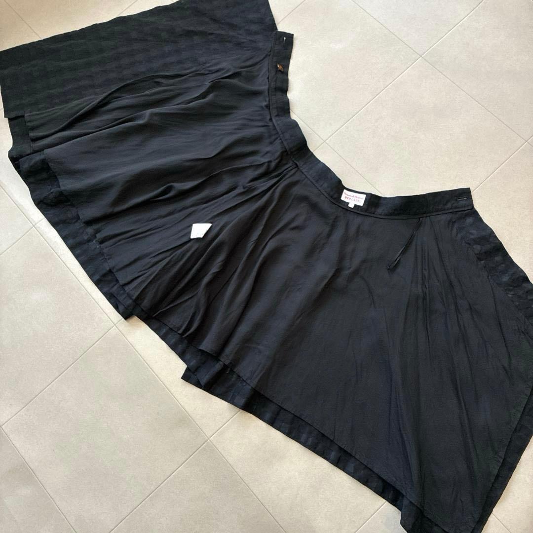 美品 ヴィヴィアンウエストウッド♡変形 シルク混 ラップスカート チェック柄 黒