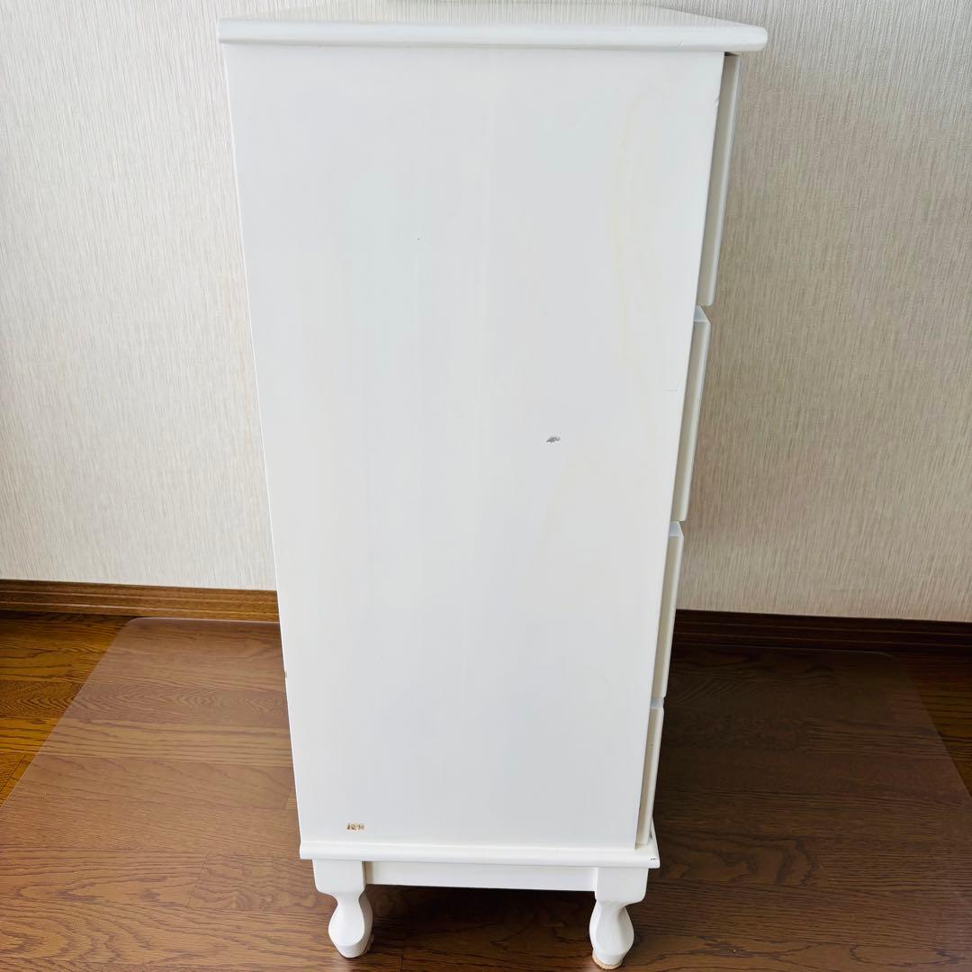 シャビーシック チェスト 4段 薔薇装飾 フレンチカントリー 姫系家具