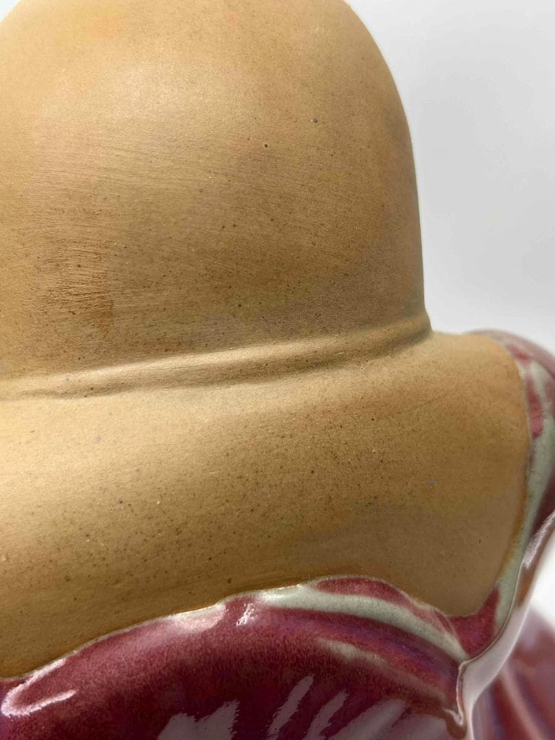 清时代 鈞窯紫紅釉弥勒菩薩窯変釉辰砂唐物古賞物(B-31)