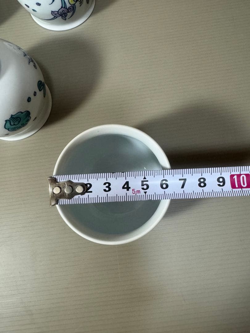 2191 源右衛門 染付花草浪花文 湯呑 5客