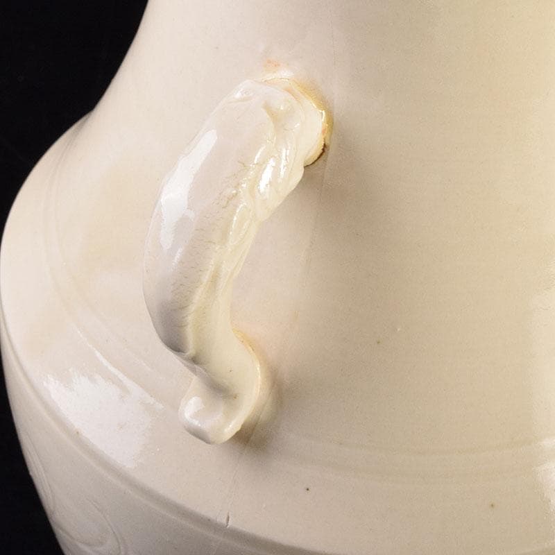 中国　徳化窯白磁　刻花文　双耳瓶　C　6946