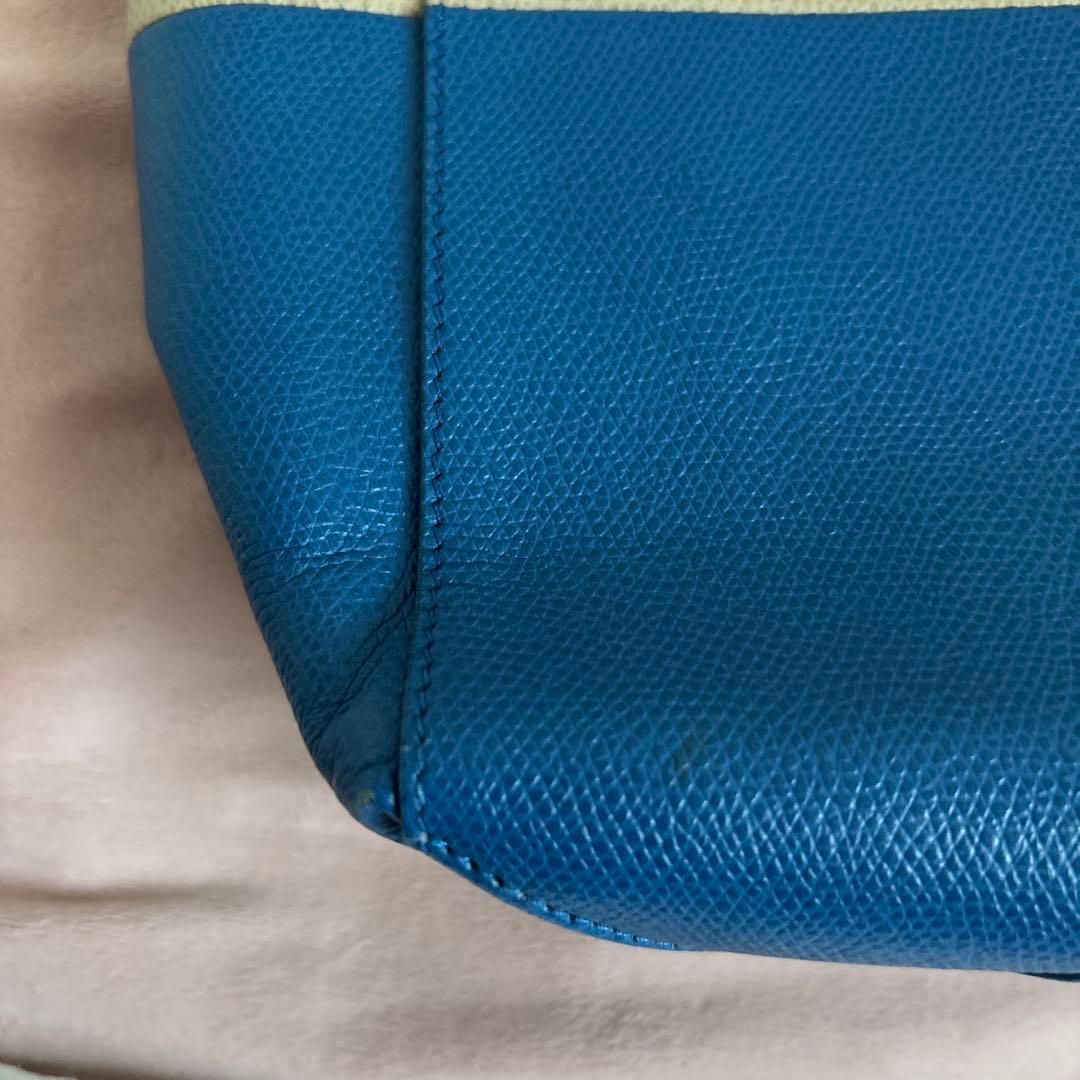 CELINE バイカラー　スモールカバ トートバッグ ベージュブルー フィービー