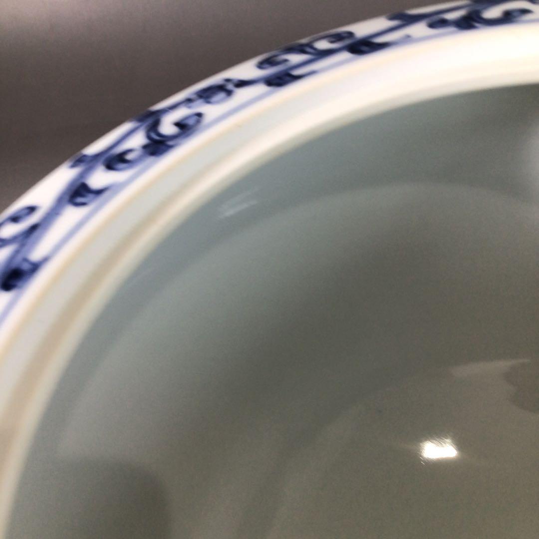 Ｒ８００　水指　『洛西窯　泰湖造』『祥瑞写ニ閑人』『独楽形水指』　共箱　茶道具