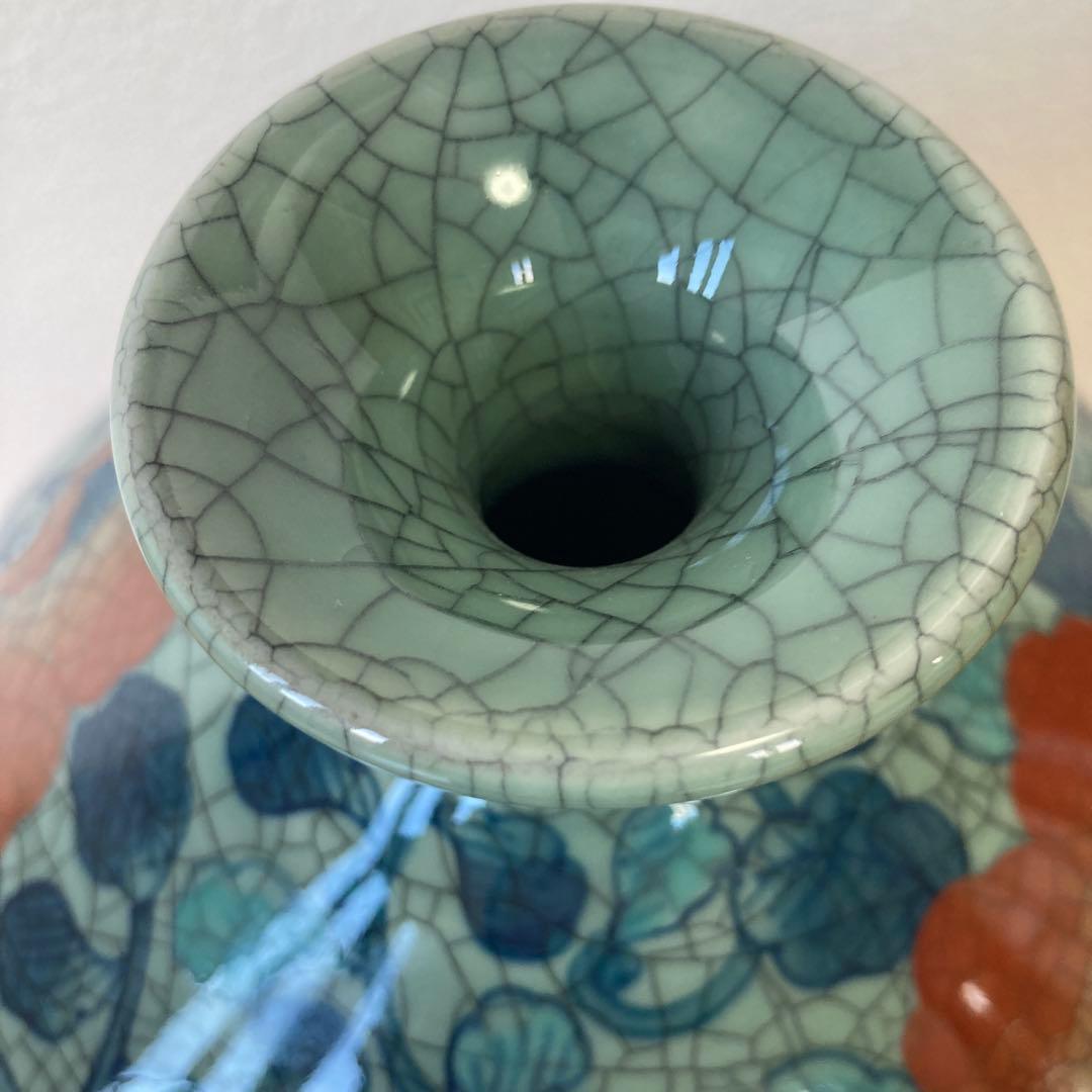 有田焼 青山窯 牡丹唐草花瓶