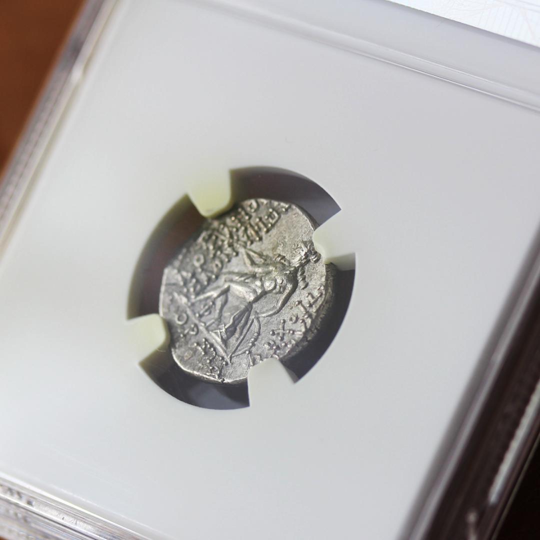 アンティオコス6世【Ch AU NGC】セレウコス朝シリア ドラクマ銀貨