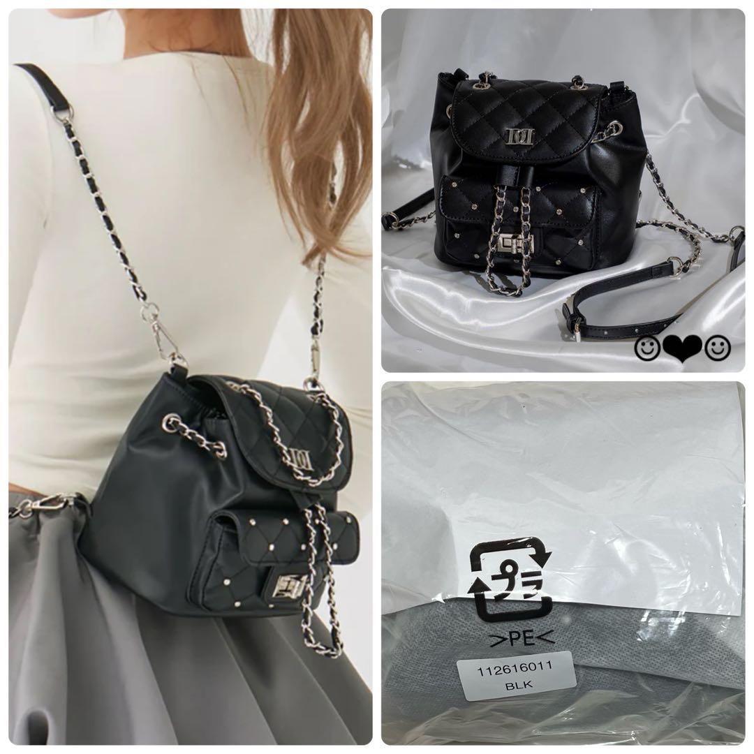 Darich♡キルティングビジューミニリュック♡ブラック - メルカリ