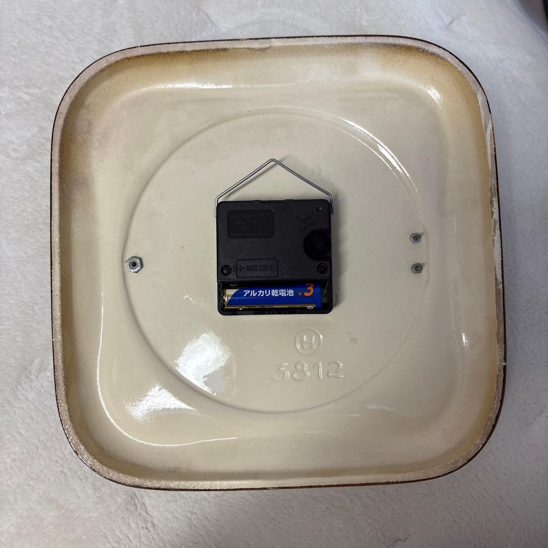 【ヴィンテージ1970's】ドイツ製EUROPA オレンジ 陶器製スクエア時計