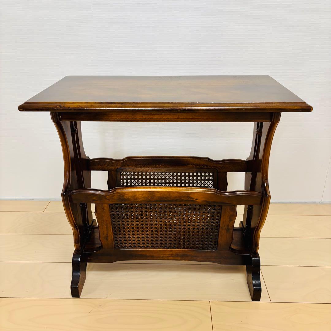 希少品】カリモクkarimoku コロニアル サイドテーブル マガジンラック付
