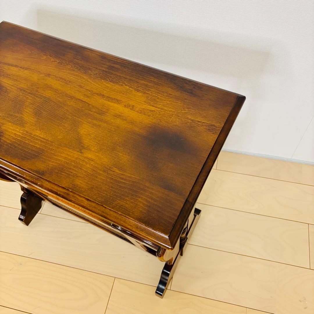 【希少品】カリモクkarimoku コロニアル サイドテーブル マガジンラック付