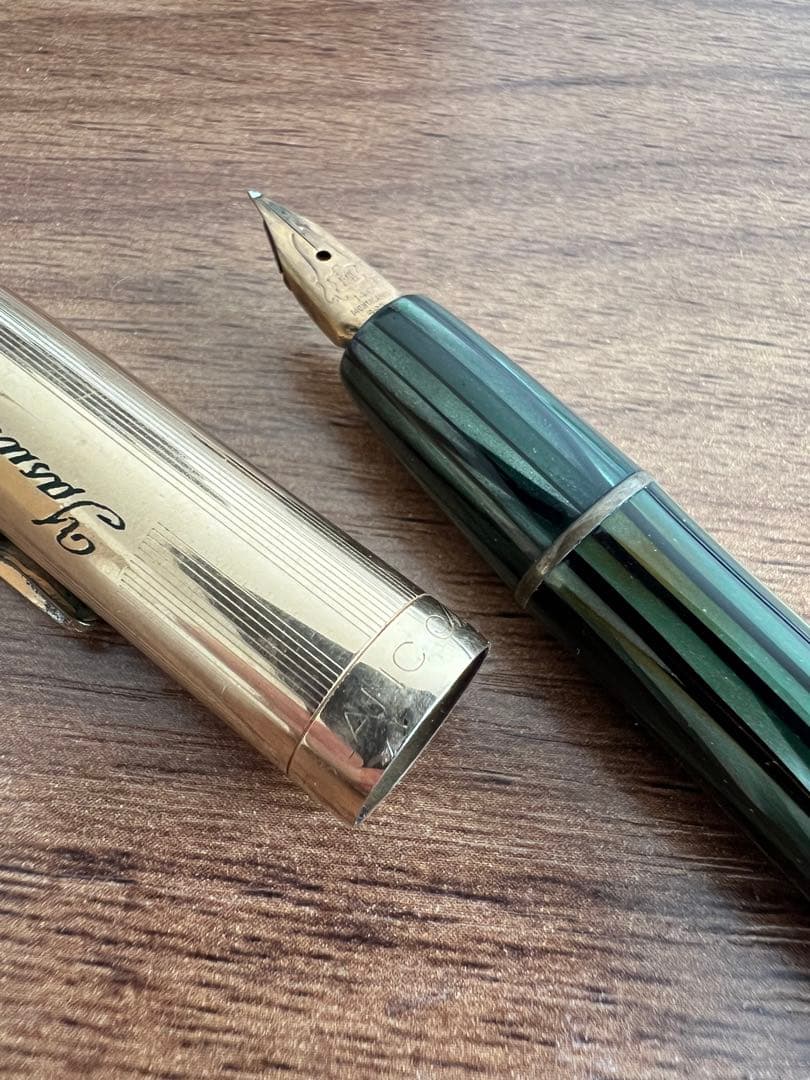 MONTBLANC モンブラン 万年筆 642 N グリーンストライプ 14金