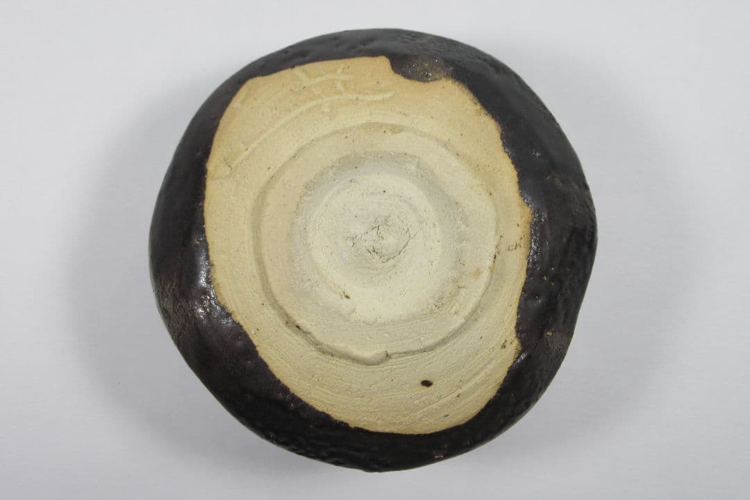 豊場惺也】（師）荒川豊蔵！瀬戸黒茶碗（二重共箱、共布、栞、仕覆