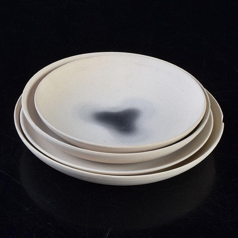 深草焼 染付 四ッ盃 明治期 時代箱 N R9296