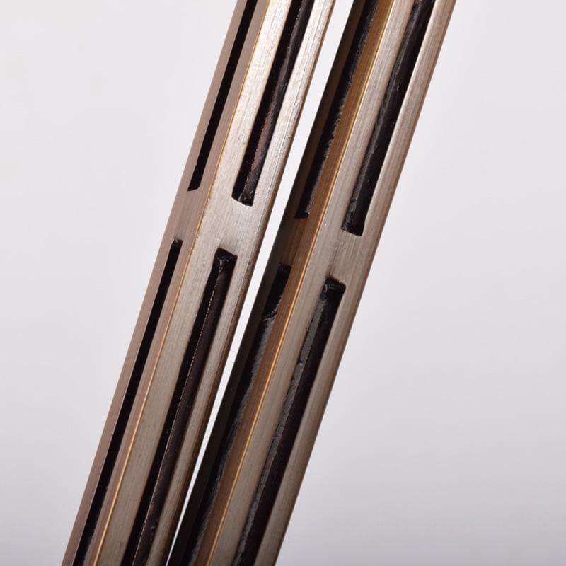 茶道具　金工師　木村清五郎造　菊頭四方透かし　飾火箸　共布共箱　V　7391